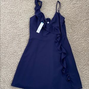 Blue dress ruffles